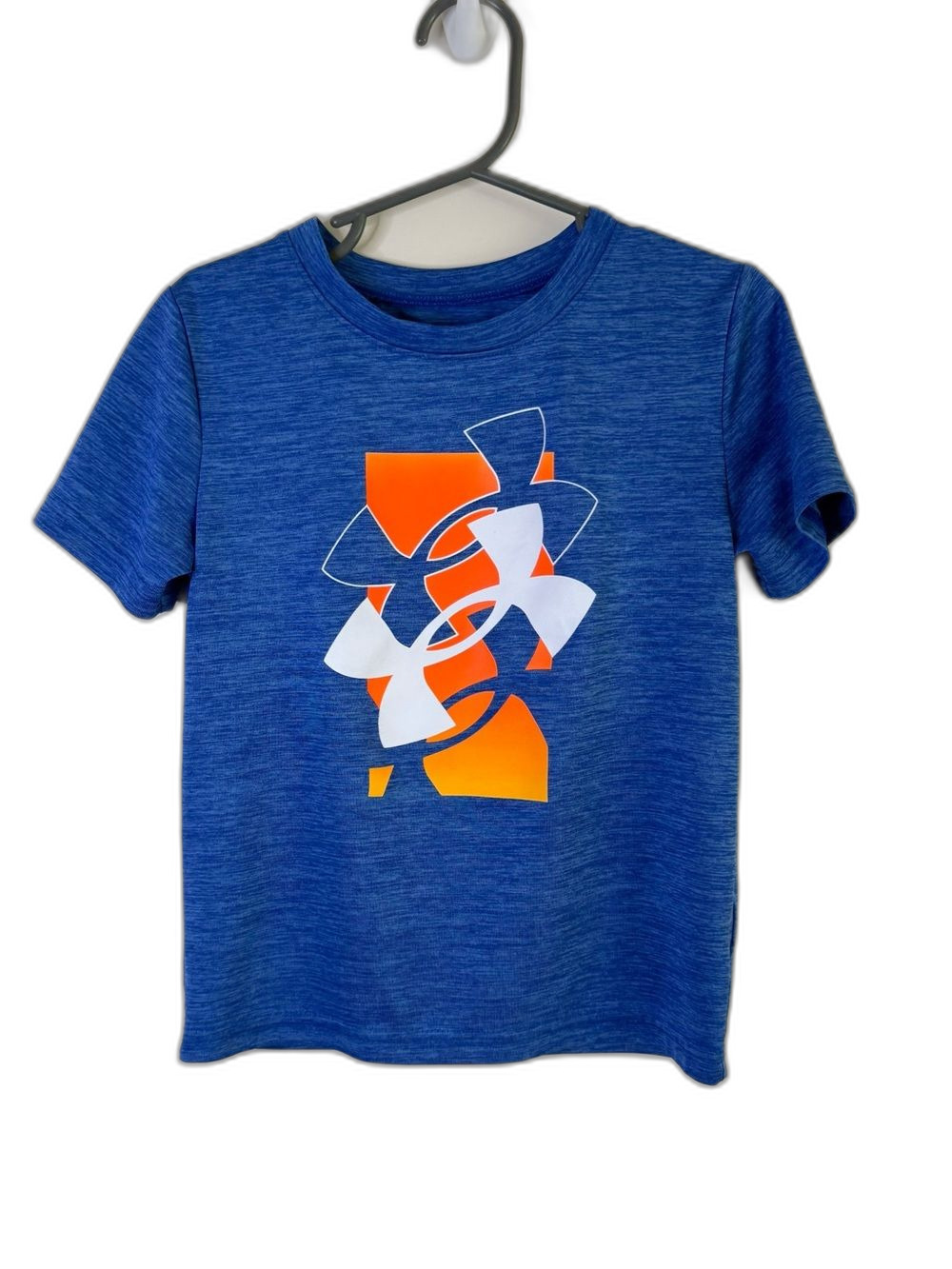 Under Armour Blue Short Sleeve Graphic Tee with Orange & White Logo